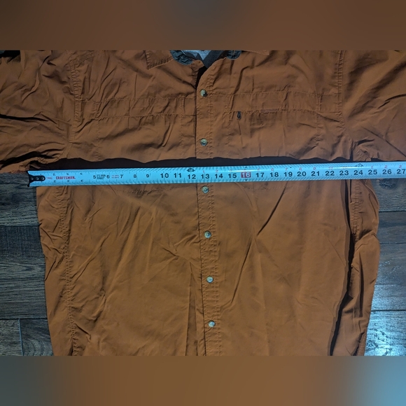 REI Mens Vented Short Sleeve Shirt Size XXL Orange Nylon Fishing Camping Pockets - Picture 5 of 13